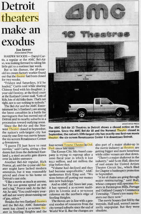 Bel-Air Luxury Cinema - October 2000 Article (newer photo)